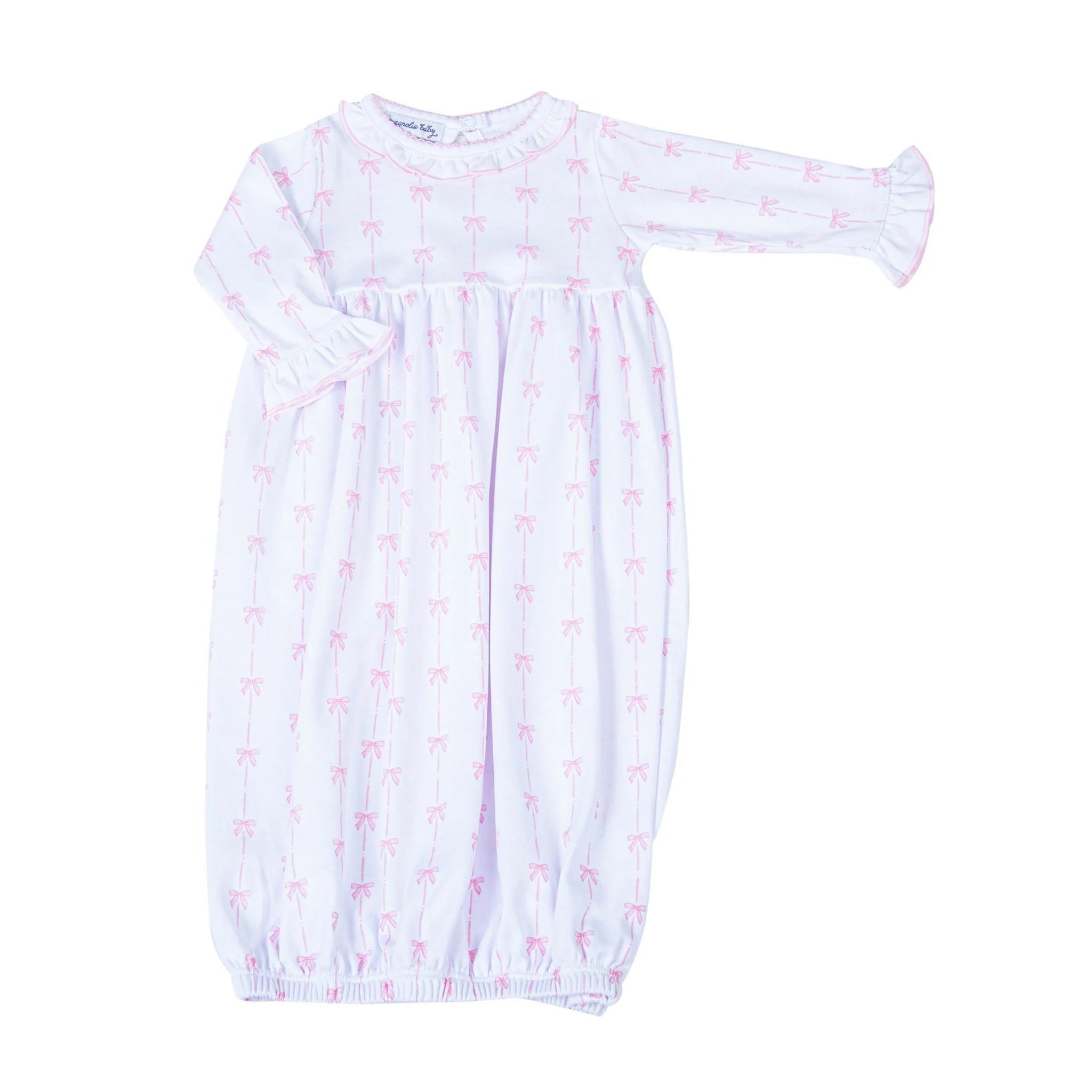 Amelia's Classics Pink Ruffle Gathered Gown Baby Sleepwear Magnolia Baby
