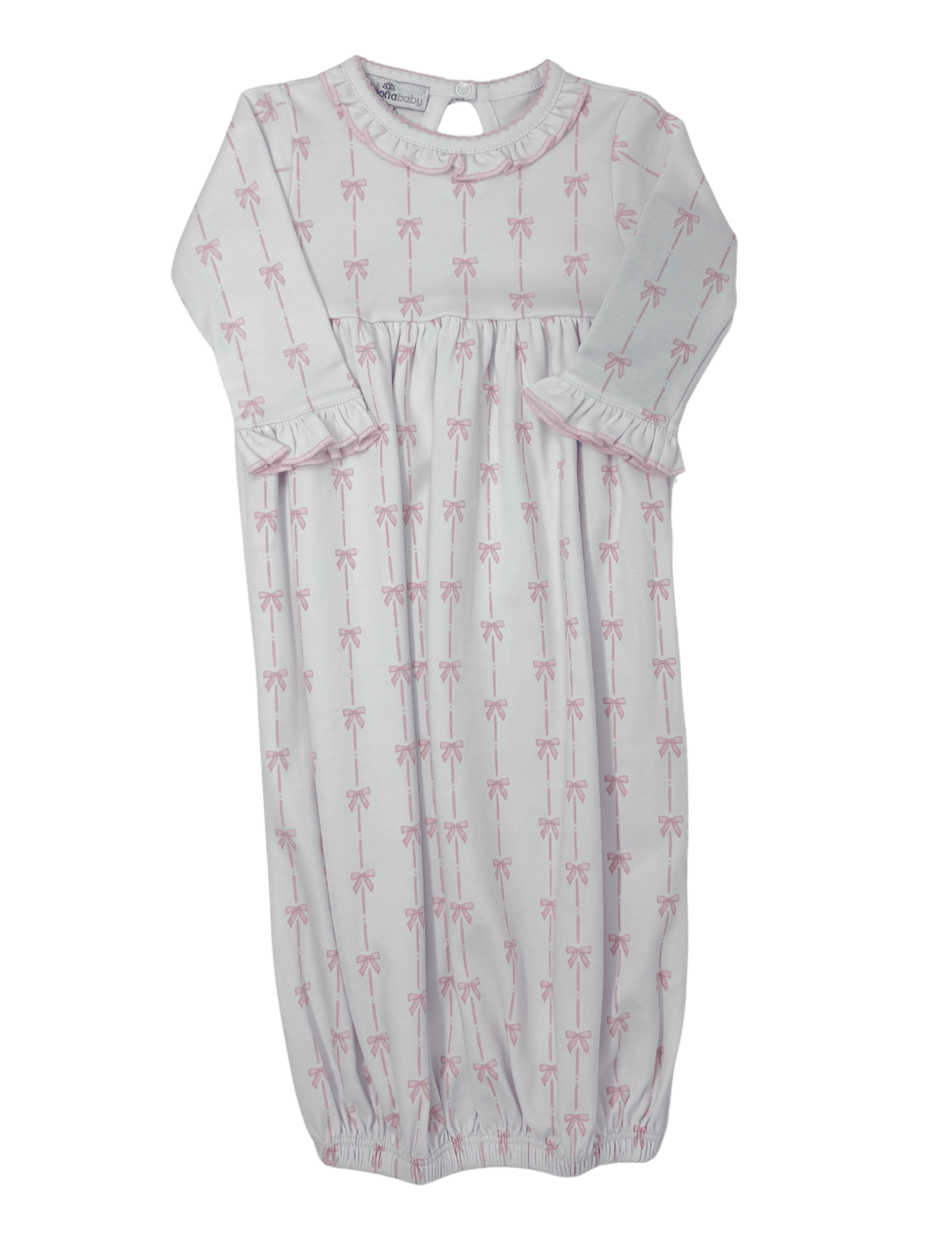Amelia's Classics Pink Ruffle Gathered Gown Baby Sleepwear Magnolia Baby