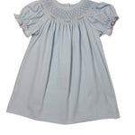 Anastasia Light Blue Knit Bishop Girls Occasion Dresses Petit Bebe