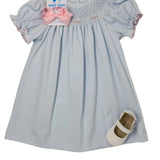 Anastasia Light Blue Knit Bishop Girls Occasion Dresses Petit Bebe
