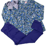 Anita Top - Brookline Blossoms Blue Girls Tops + Tees Bisby