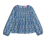 Anita Top - Brookline Blossoms Blue Girls Tops + Tees Bisby