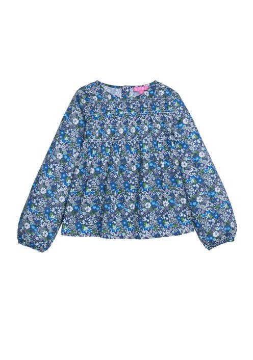 Anita Top - Brookline Blossoms Blue Girls Tops + Tees Bisby