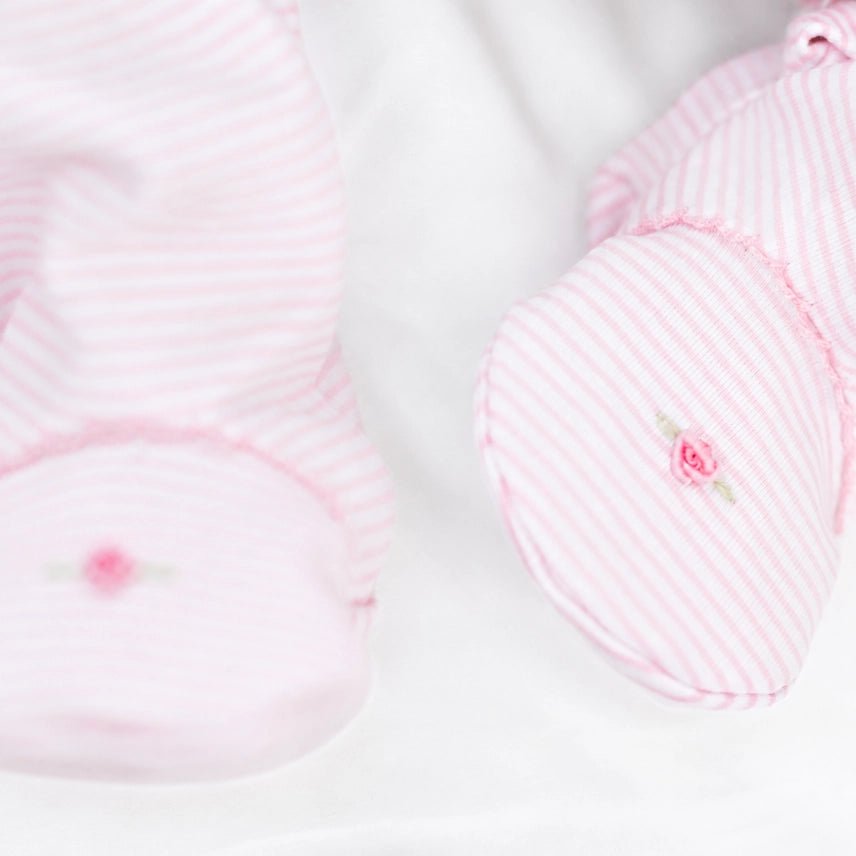 Anna Smocked Collared Footie - Pink Baby Sleepwear Magnolia Baby