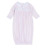 Anna Smocked Collared Gown - Pink Baby Sleepwear Magnolia Baby