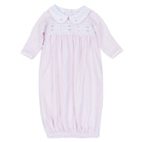 Anna Smocked Collared Gown - Pink Baby Sleepwear Magnolia Baby