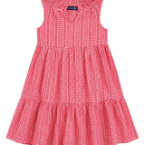 Annika Dress - Red Stitched Gingham Girls Play Dresses Duffield Lane