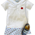 Apple Print Polo Short Set Boys Sets Trotter Street Kids