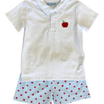 Apple Print Polo Short Set Boys Sets Trotter Street Kids