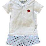 Apple Print Polo Short Set Boys Sets Trotter Street Kids