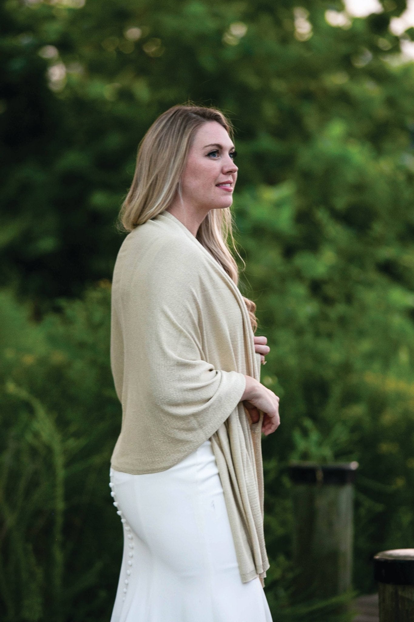 Ari Metallic Bamboo Shawl - Metallic Gold Outerwear Top It Off
