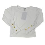 Aria L/S Top - Ivory Girls Tops + Tees Area Code 407
