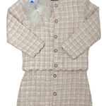 Ariana Skirt Set - Pink Tweed - Sugar Babies Children's Boutique/Meg's Shoppe