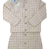 Ariana Skirt Set - Pink Tweed - Sugar Babies Children's Boutique/Meg's Shoppe