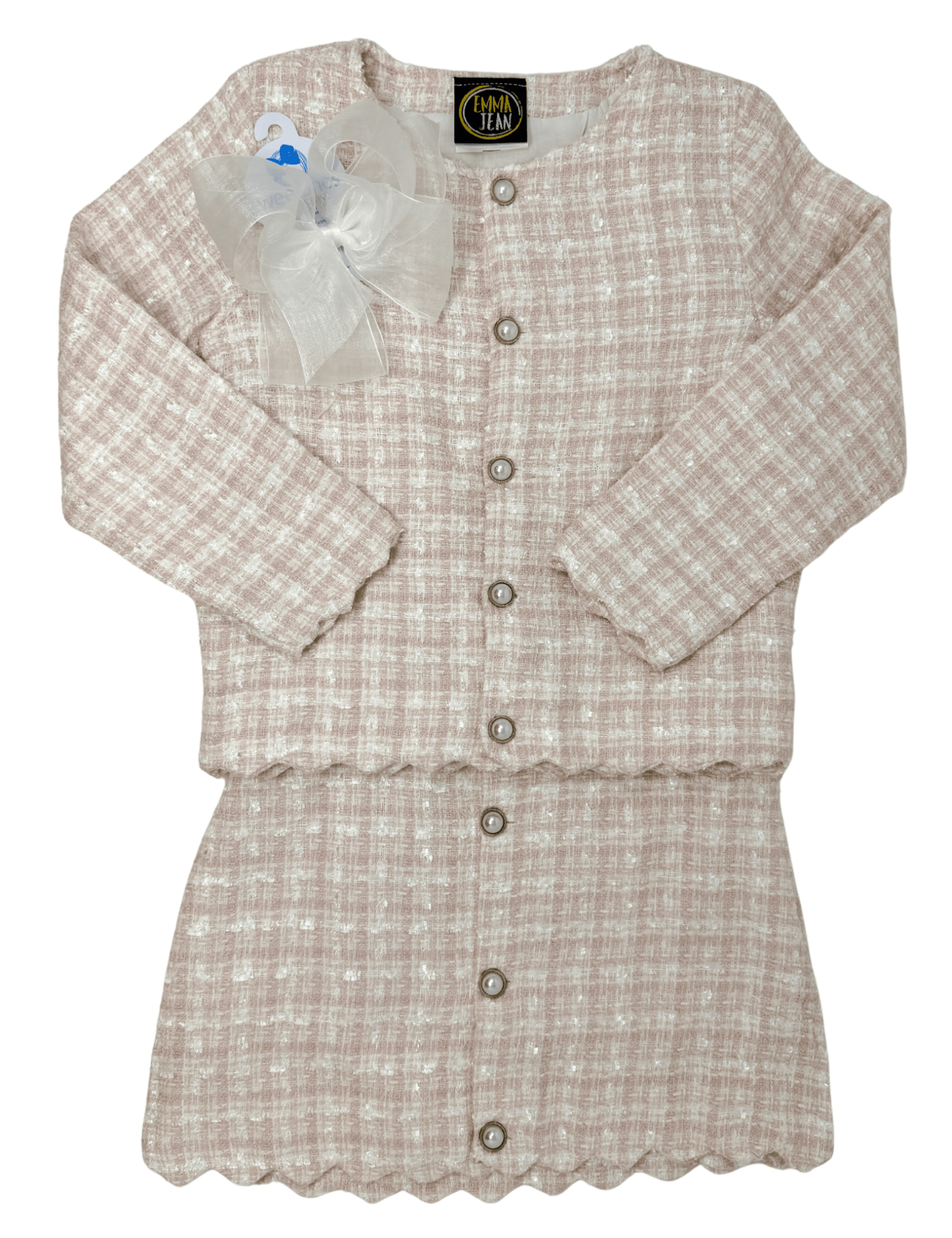 Ariana Skirt Set - Pink Tweed - Sugar Babies Children's Boutique/Meg's Shoppe