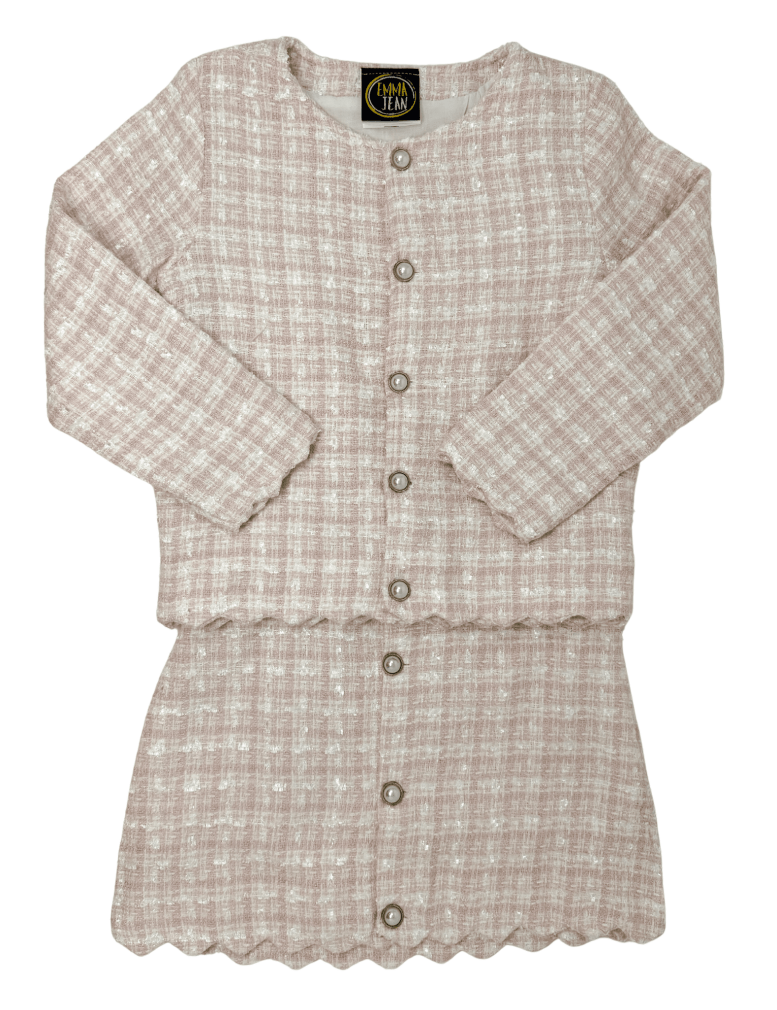 Ariana Skirt Set - Pink Tweed - Sugar Babies Children's Boutique/Meg's Shoppe