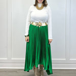 Asymmetrical Midi Skirt - Emerald Green Skirts FATE