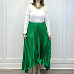 Asymmetrical Midi Skirt - Emerald Green Skirts FATE