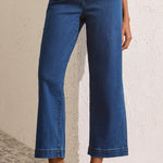 Audrey Hugging Wide Crop Denim - Faded Blue Jeans Tribal