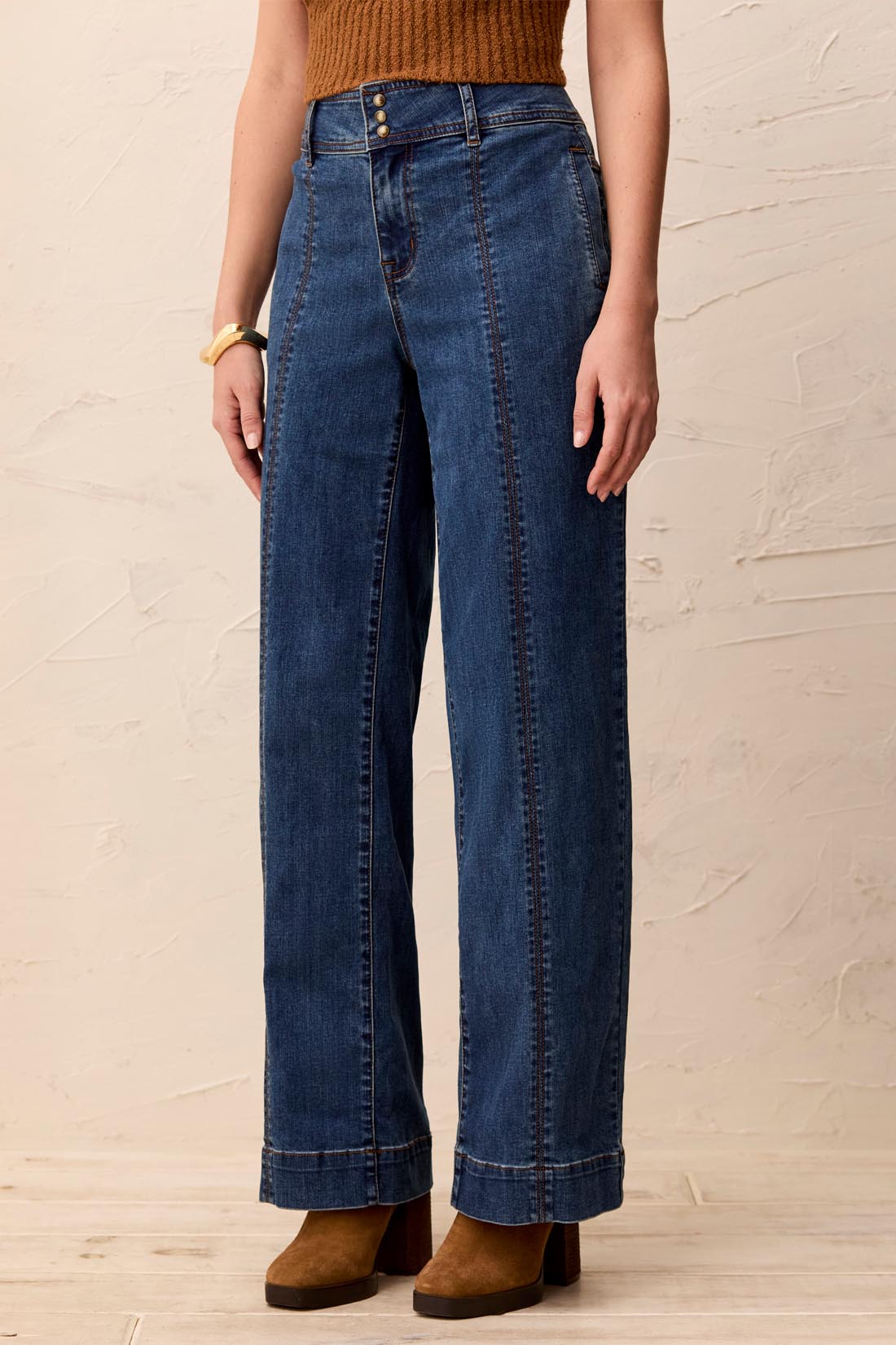 Audrey Hugging Wide Denim Trouser - Dusk - Sugar Babies Children's Boutique/Meg's Shoppe