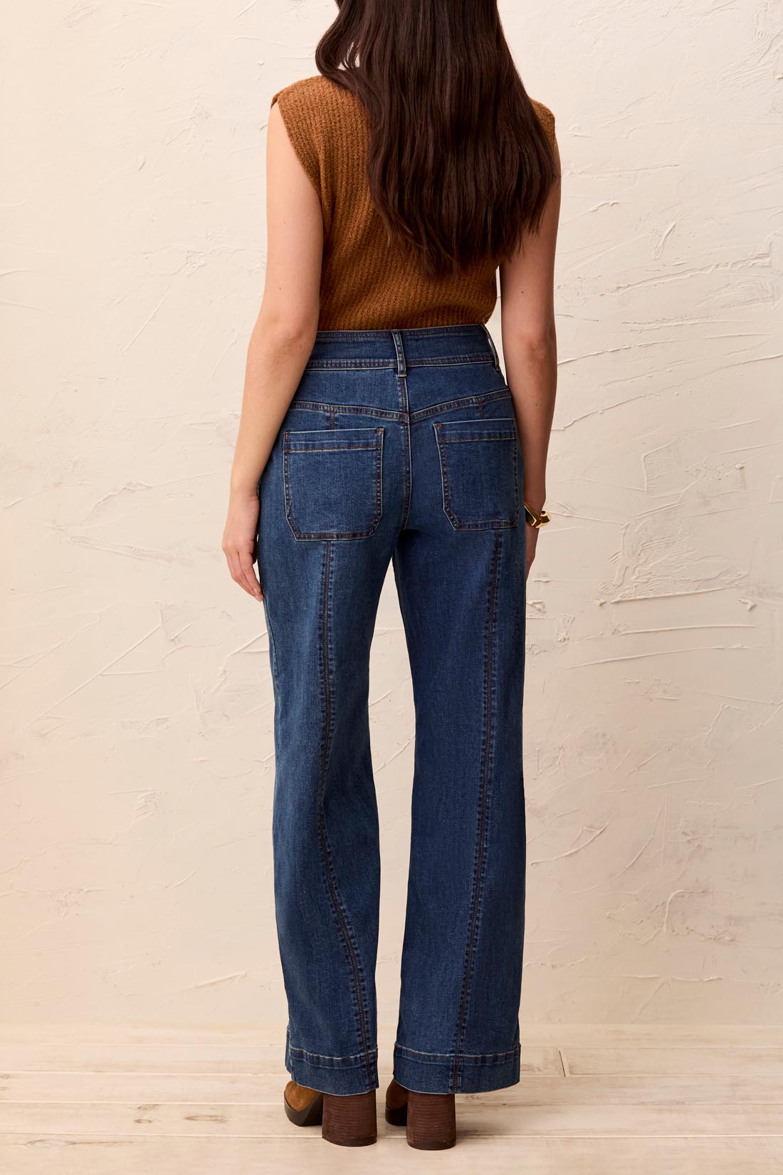 Audrey Hugging Wide Denim Trouser - Dusk - Sugar Babies Children's Boutique/Meg's Shoppe