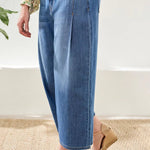 Audrey Pleated Crop Wide Jeans - Fjord Blue - Sugar Babies Children's Boutique/Meg's Shoppe
