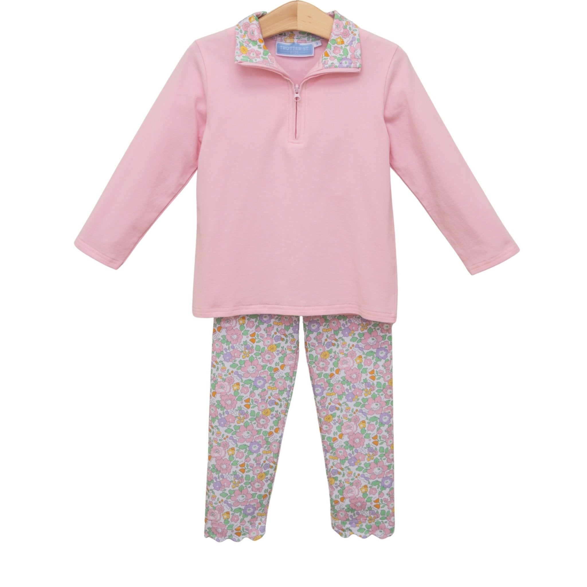 Autumn Blooms 1/4 Zip Pullover Set Girls Sets Trotter Street Kids