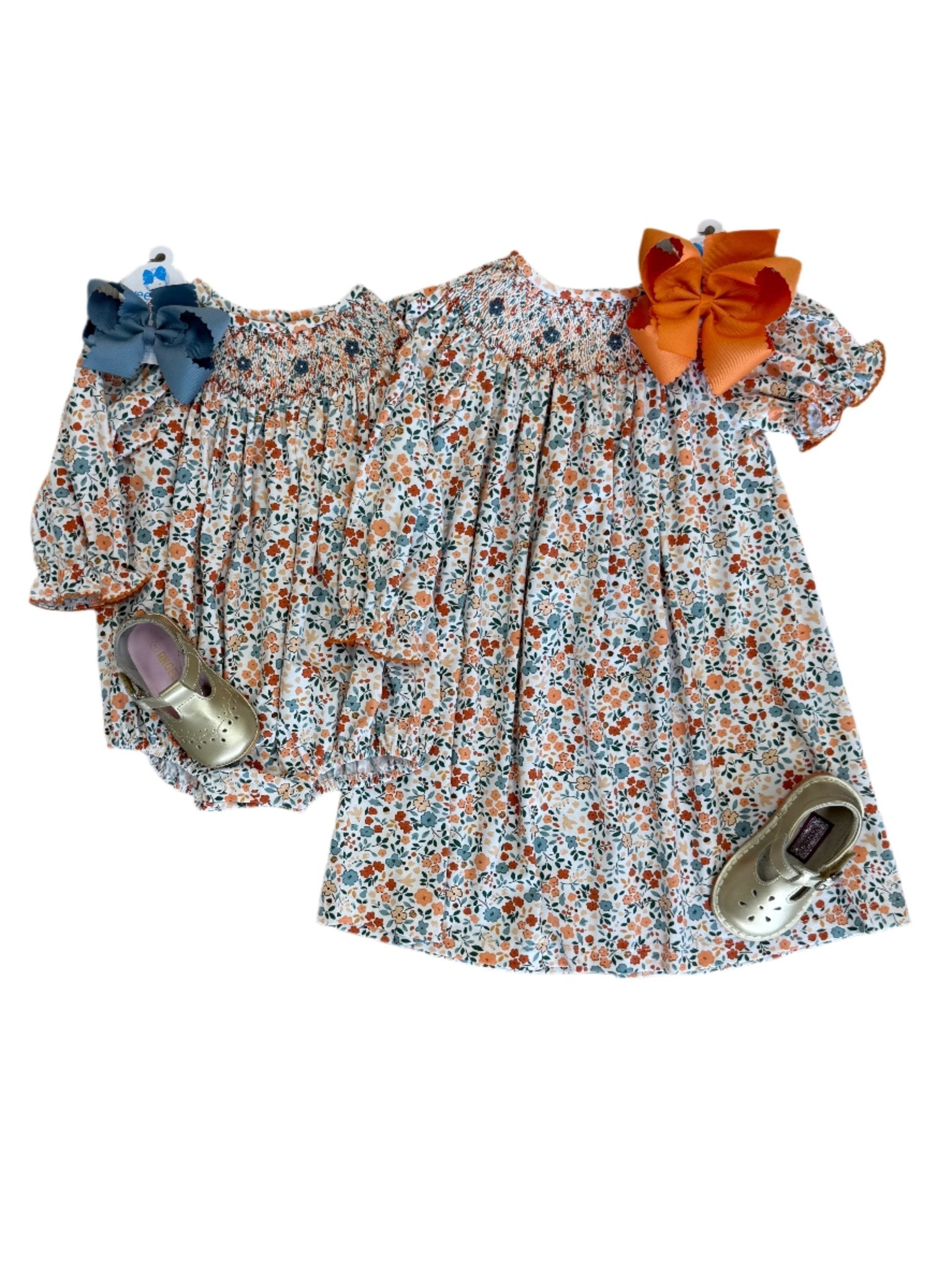 Autumn Blooms Geo L/S Bubble Girls Bubbles + Rompers Banana Split