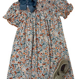 Autumn Blooms Smocked Geo Bishop Girls Occasion Dresses Banana Split