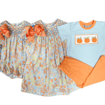 Autumn Breeze Smocked Geo Bishop Girls Occasion Dresses Three Sisters