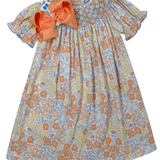Autumn Breeze Smocked Geo Bishop Girls Occasion Dresses Three Sisters