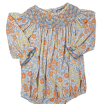 Autumn Breeze Smocked Geo Bubble Girls Bubbles + Rompers Three Sisters