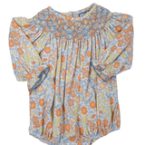 Autumn Breeze Smocked Geo Bubble Girls Bubbles + Rompers Three Sisters