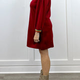 Autumn L/S Dress - Burgundy Short Dresses Jodifl