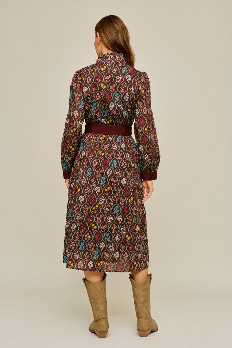 Autumn Tapestry Midi Dress Long Dresses Jodifl