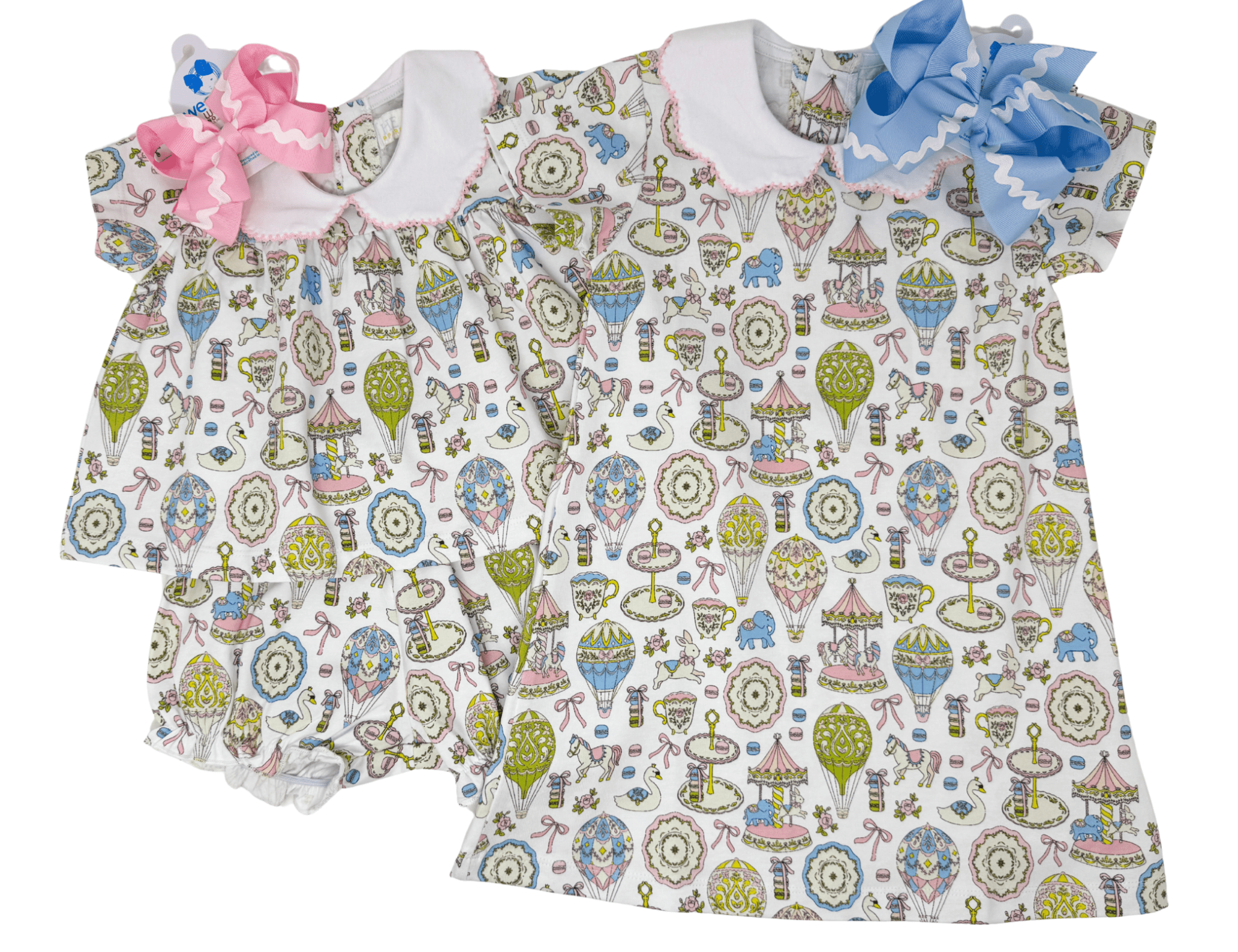 Ava Bloomer Set - Tilley Tea Party Girls Sets The Oaks Apparel Company