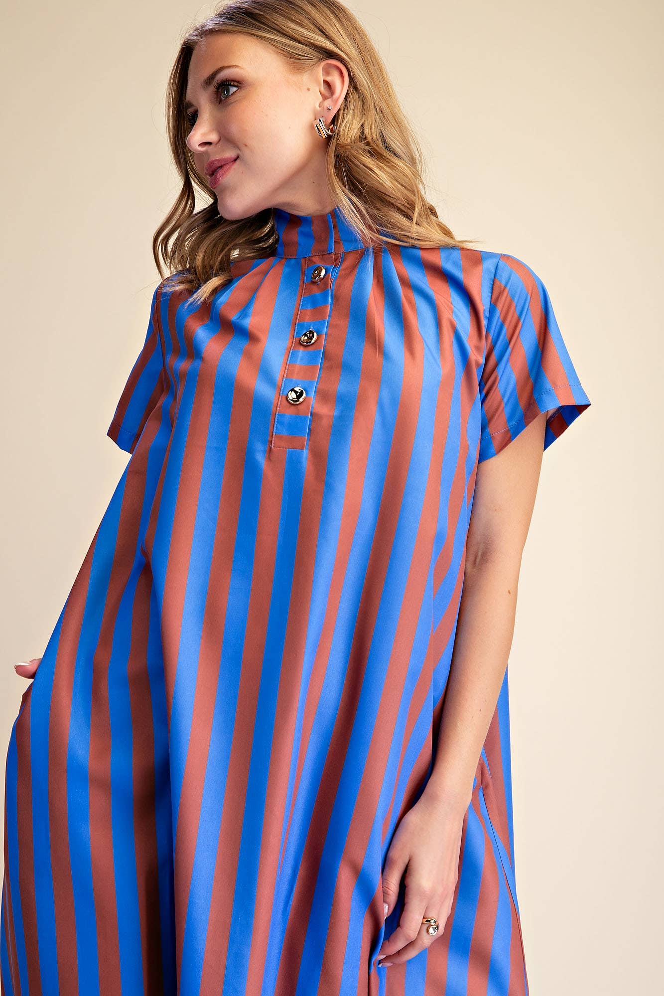 Autumn Avenue Striped Midi Dress Long Dresses Glam