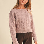 Girls Petal Pointelle Sweater Girls Sweaters + Sweatshirts heart and arrow