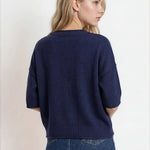Navy Days Relaxed Sweater Sweaters Blu Pepper