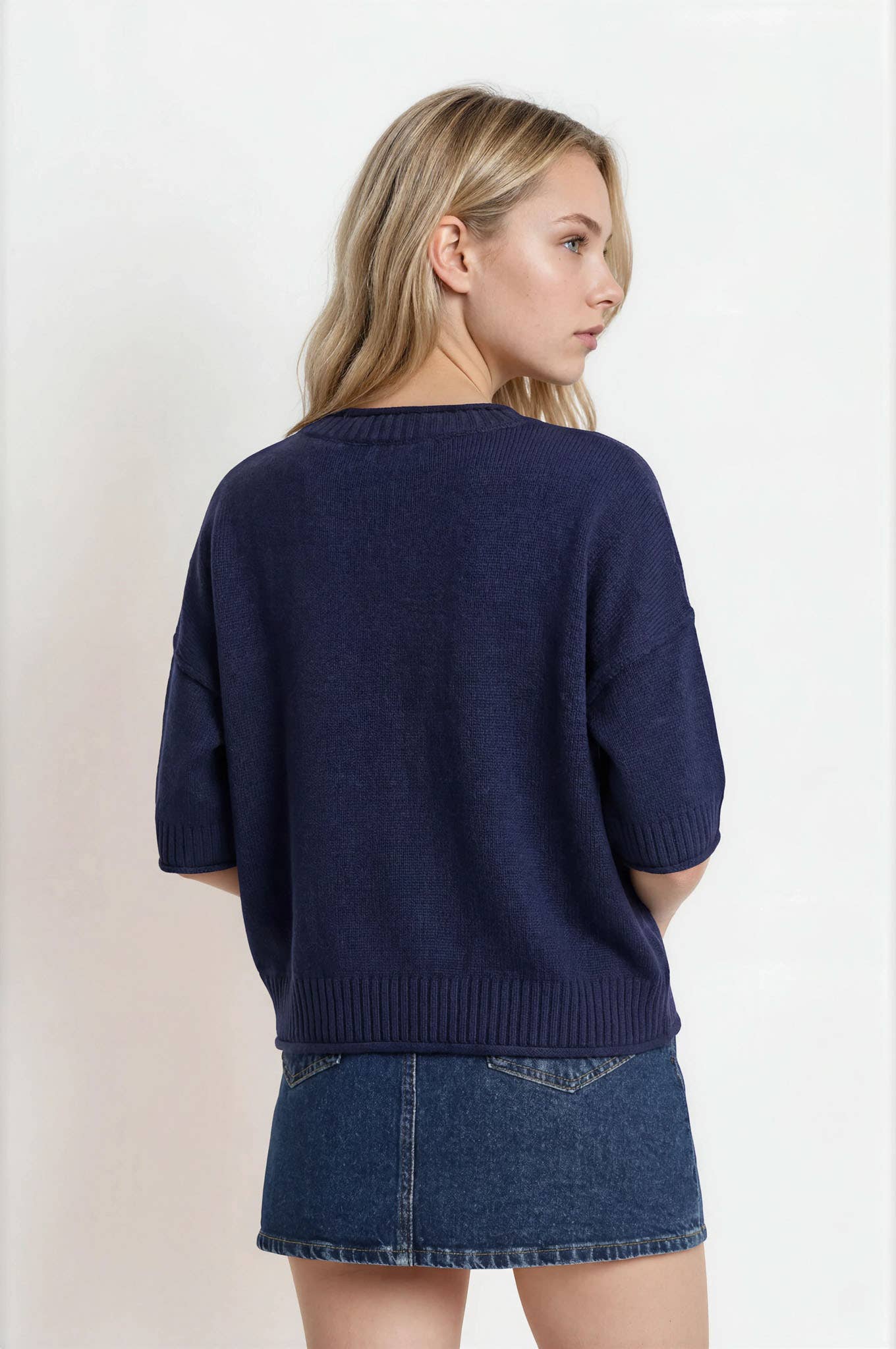 Navy Days Relaxed Sweater Sweaters Blu Pepper