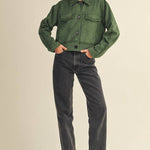 Whipstitch Suede Jacket - Hunter Green Outerwear &MERCI