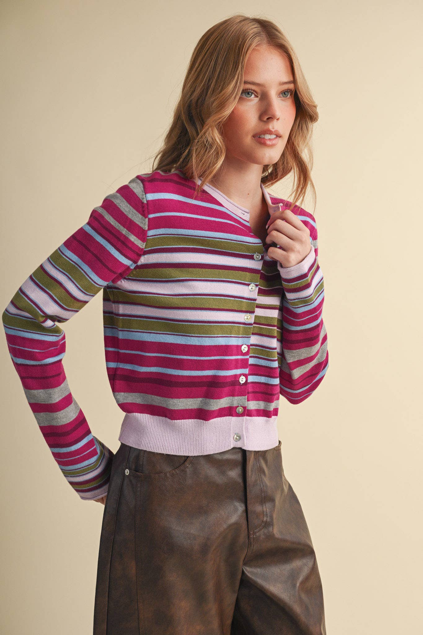 Bright Side Striped Cardigan Sweaters &MERCI