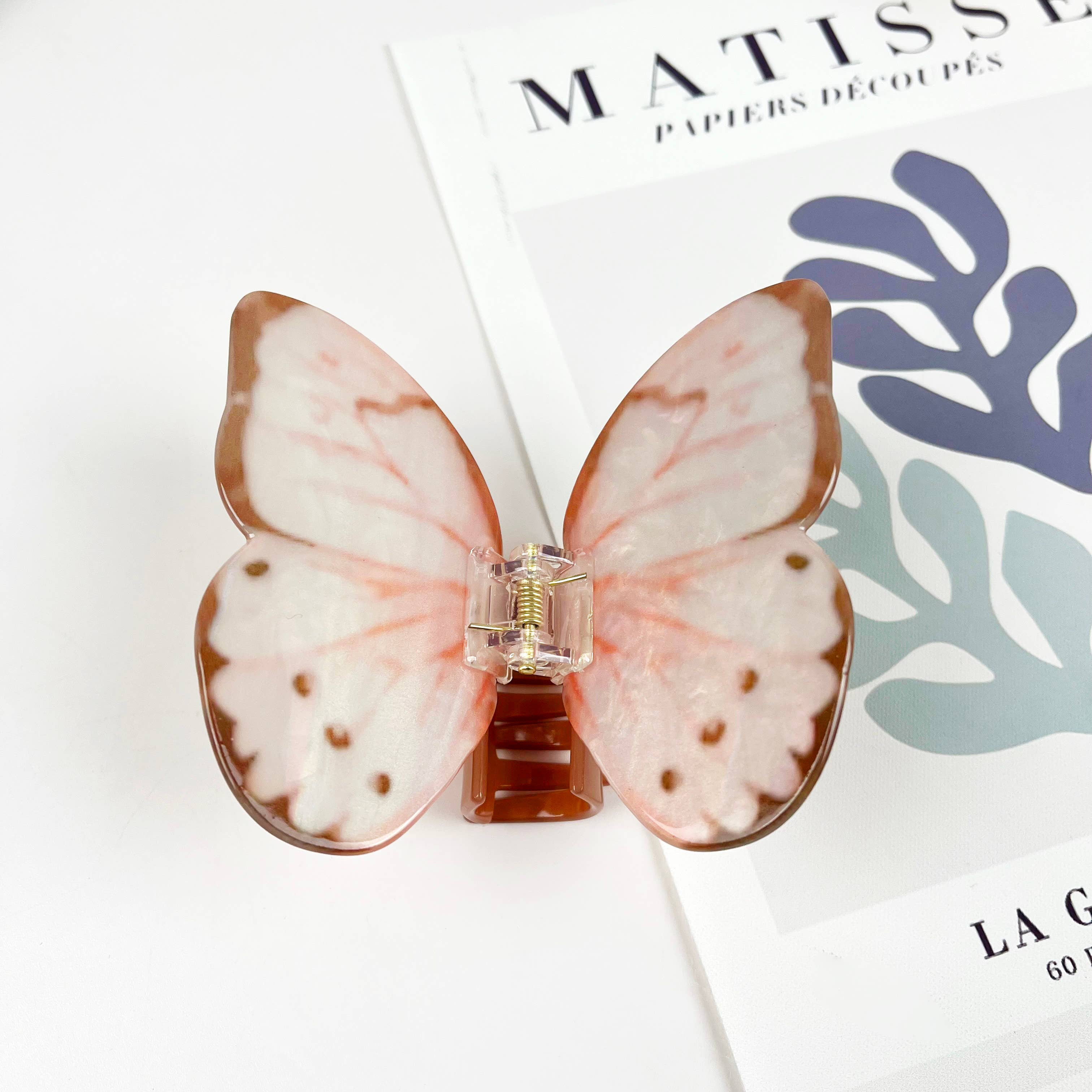 Butterfly Claw Clip - Dark Pink Hair Accessories TheDivaSoap