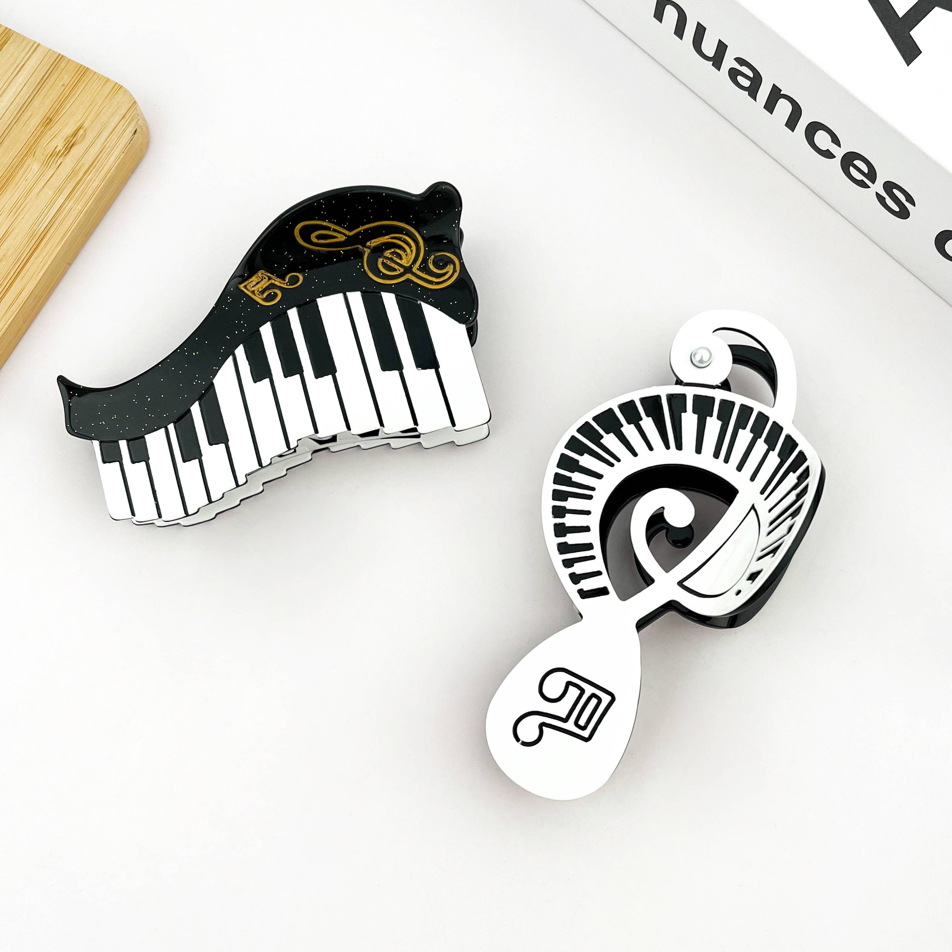 Piano Claw Clip Hair Accessories TheDivaSoap