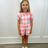 Baby Bow Romper - Flamingo Pink Girls Bubbles + Rompers Finding Foxtale
