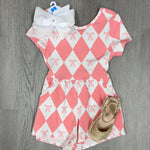 Baby Bow Romper - Flamingo Pink Girls Bubbles + Rompers Finding Foxtale