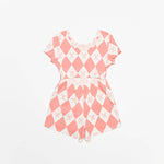 Baby Bow Romper - Flamingo Pink Girls Bubbles + Rompers Finding Foxtale
