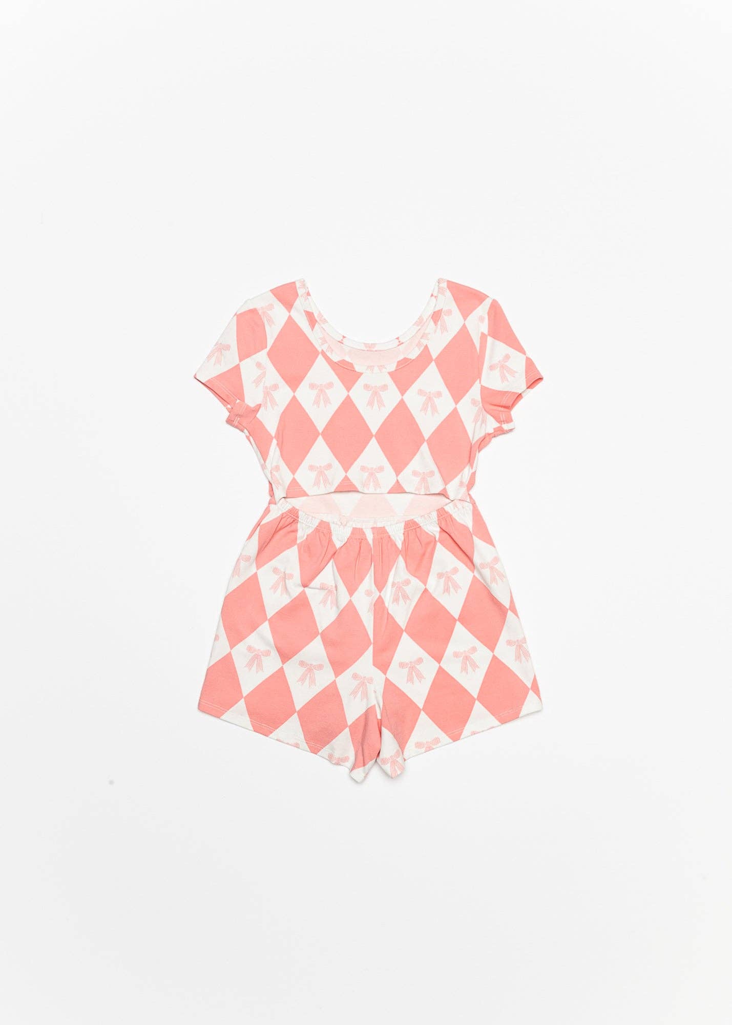 Baby Bow Romper - Flamingo Pink Girls Bubbles + Rompers Finding Foxtale