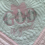 Baby Medallion Quilt Baby Accessories Oriental Products White with Pink Trim - God is Good