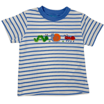 Backyard Bugs Boys T-Shirt - Blue Stripe Boys Tees Claire & Charlie